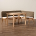 bali & pari Denver Modern Bohemian Natural Seagrass and Acacia Wood 3-Piece Dining Nook Set - Denver-Natural Seagrass-3PC Dining Set