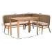 bali & pari Denver Modern Bohemian Natural Seagrass and Acacia Wood 3-Piece Dining Nook Set - Denver-Natural Seagrass-3PC Dining Set