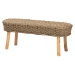 bali & pari Denver Modern Bohemian Natural Seagrass and Acacia Wood Accent Bench - Denver-Natural Seagrass (no backs)-Bench
