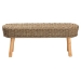 bali & pari Denver Modern Bohemian Natural Seagrass and Acacia Wood Accent Bench - Denver-Natural Seagrass (no backs)-Bench