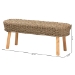 bali & pari Denver Modern Bohemian Natural Seagrass and Acacia Wood Accent Bench - Denver-Natural Seagrass (no backs)-Bench