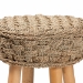 bali & pari Denver Modern Bohemian Natural Seagrass and Acacia Wood Stool - Denver-Natural Seagrass-Stool