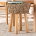 bali & pari Denver Modern Bohemian Natural Seagrass and Acacia Wood Stool - Denver-Natural Seagrass-Stool