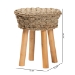 bali & pari Denver Modern Bohemian Natural Seagrass and Acacia Wood Stool - Denver-Natural Seagrass-Stool