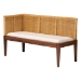 bali & pari Tabanan Modern Bohemian Natural Brown Rattan and Brown Acacia Wood 3-Piece Dining Nook set - Tabanan-Light Honey/Light Brown-3PC Dining Set
