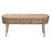 bali & pari Raisa Modern Bohemian Natural Kubu Rattan and Grey Acacia Wood Accent Bench - Mona Kubu-Grey/Natural/Light Brown-Bench (no back)