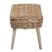 bali & pari Raisa Modern Bohemian Natural Kubu Rattan and Grey Acacia Wood Accent Bench - Mona Kubu-Grey/Natural/Light Brown-Bench (no back)