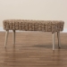 bali & pari Raisa Modern Bohemian Natural Kubu Rattan and Grey Acacia Wood Accent Bench - Mona Kubu-Grey/Natural/Light Brown-Bench (no back)