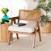 Baxton Studio Jetsam Japandi Cream Boucle Fabric and Walnut Brown Finished Wood Arm Chair - BBT5486-Maya/Cream/Walnut-CC