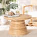 bali & pari Bella Modern Bohemian Natural Rattan and Mahogany Wood Coffee Table - Bella-Natural Rattan-CT