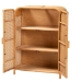 bali & pari Curacao Modern Bohemian Light Honey Rattan 2-Door Storage Cabinet - Curacao-Light Honey Rattan-Medium-Cabinet