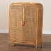 bali & pari Curacao Modern Bohemian Light Honey Rattan 2-Door Storage Cabinet - Curacao-Light Honey Rattan-Medium-Cabinet
