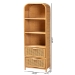 bali & pari Curacao Modern Bohemian Light Honey Rattan 2-Drawer Bookcase - Curacao-Light Honey Rattan-Bookcase