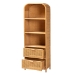 bali & pari Curacao Modern Bohemian Light Honey Rattan 2-Drawer Bookcase - Curacao-Light Honey Rattan-Bookcase