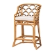 bali & pari Veneto Modern Bohemian Light Honey and Dark Brown Rattan Bar Stool - Veneto-Light Honey Rattan/Dark Brown Contrast-BS