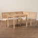 bali & pari Kalimantan Bohemian Light Honey Rattan 3-Piece Dining Nook Set - Kalimantan-Light Honey Rattan-3PC Dining Set