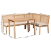 bali & pari Kalimantan Bohemian Light Honey Rattan 3-Piece Dining Nook Set - Kalimantan-Light Honey Rattan-3PC Dining Set