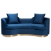Baxton Studio Deserae Glam and Luxe Navy Blue Velvet and Brushed Gold Metal Sofa - TSF-7021-Navy Blue Velvet-Sofa
