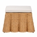 bali & pari Palm Bohemian Honey Scallop Rattan Ottoman - Palm-Light Honey Rattan-Ottoman w/ Cushion