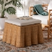 bali & pari Palm Bohemian Honey Scallop Rattan Ottoman - Palm-Light Honey Rattan-Ottoman w/ Cushion