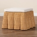 bali & pari Palm Bohemian Honey Scallop Rattan Ottoman - Palm-Light Honey Rattan-Ottoman w/ Cushion
