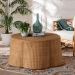 bali & pari Palm Bohemian Honey Scallop Rattan Coffee Table - Palm-Light Honey Rattan-Coffee Table