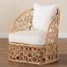 bali & pari Prisca Bohemian Light Honey Rattan Accent Chair - Model 2-Light Honey Rattan-CC