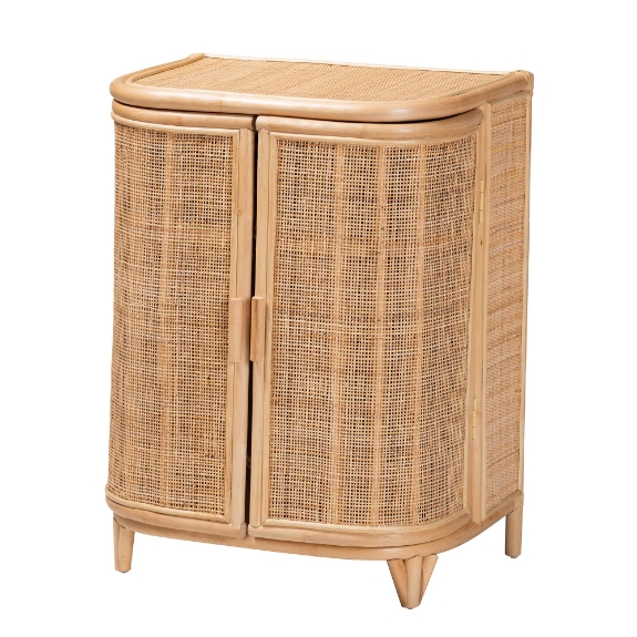 bali & pari Yanka Bohemian Natural Rattan Storage Cabinet