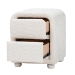 Baxton Studio Bonilla Modern White Teddy-Bear Fabric and Rubberwood 2-Drawer Nightstand - BBT3220.11-White-NS