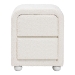 Baxton Studio Bonilla Modern White Teddy-Bear Fabric and Rubberwood 2-Drawer Nightstand - BBT3220.11-White-NS