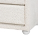 Baxton Studio Bonilla Modern White Teddy-Bear Fabric and Rubberwood 2-Drawer Nightstand - BBT3220.11-White-NS