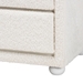Baxton Studio Bonilla Modern White Teddy-Bear Fabric and Rubberwood 2-Drawer Nightstand - BBT3220.11-White-NS