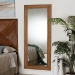 Baxton Studio Rowanne Mid-Century Modern Walnut Brown Rubberwood and Rattan Frame Wall Mirror - BBTM32 A1-Rattan/Walnut-Mirror