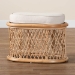 bali & pari Ladonna Bohemian Natural Rattan Ottoman Footstool - WS072-Natural Rattan-Stool