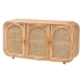 bali & pari Evania Bohemian Natural Rattan 3-Door Storage Cabinet