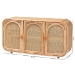 bali & pari Evania Bohemian Natural Rattan 3-Door Storage Cabinet - WS061-B-Natural Rattan-Cabinet