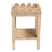 bali & pari Sumana Bohemian Scallop Natural Rattan and Mahogany Side Table - WS069-Natural Rattan-Side Table