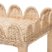 bali & pari Sumana Bohemian Scallop Natural Rattan and Mahogany Side Table - WS069-Natural Rattan-Side Table