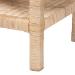 bali & pari Sumana Bohemian Scallop Natural Rattan and Mahogany Side Table - WS069-Natural Rattan-Side Table