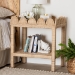 bali & pari Sumana Bohemian Scallop Natural Rattan and Mahogany Side Table - WS069-Natural Rattan-Side Table