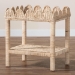 bali & pari Sumana Bohemian Scallop Natural Rattan and Mahogany Side Table - WS069-Natural Rattan-Side Table