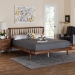 Baxton Studio Calderon Retro-Modern Walnut Brown Finished Wood Queen Size Platform Bed - MG0116-Walnut- Queen