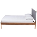 Baxton Studio Estela Mid-Century Modern Grey Woven Fabric and Walnut Brown Wood Queen Size Platform Bed - MG0220-1-Grey Weaved/Walnut-Queen