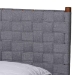 Baxton Studio Estela Mid-Century Modern Grey Woven Fabric and Walnut Brown Wood Queen Size Platform Bed - MG0220-1-Grey Weaved/Walnut-Queen
