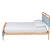 Baxton Studio Mateo Modern and Contemporary Baby Blue Fabric and Natural Wood Queen Size Platform Bed - MG0110-Blue/Natural-Queen