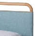 Baxton Studio Mateo Modern and Contemporary Baby Blue Fabric and Natural Wood Queen Size Platform Bed - MG0110-Blue/Natural-Queen