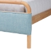 Baxton Studio Mateo Modern and Contemporary Baby Blue Fabric and Natural Wood Queen Size Platform Bed - MG0110-Blue/Natural-Queen