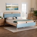 Baxton Studio Mateo Modern and Contemporary Baby Blue Fabric and Natural Wood Queen Size Platform Bed - MG0110-Blue/Natural-Queen