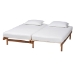 Baxton Studio Bolivia Mid-Century Modern Walnut Brown Wood Expandable Twin to King Bed Frame - MG0036-2-Walnut-Extension Bed
