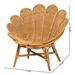 bali & pari Blossom Bohemian Honey Rattan Accent Flower Chair - Blossom-Light Honey Rattan-CC